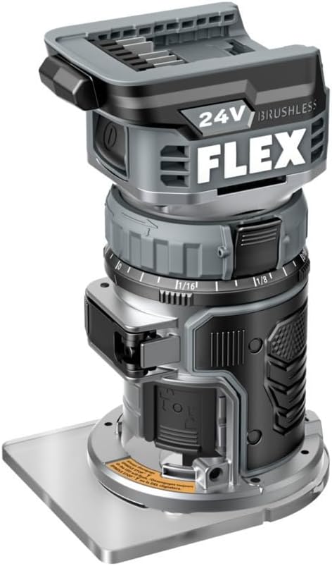 FLEX 24V Brushless Cordless 1.5 HP Trim Router Tool, Battery and Charger Not Included - FX4221-Z