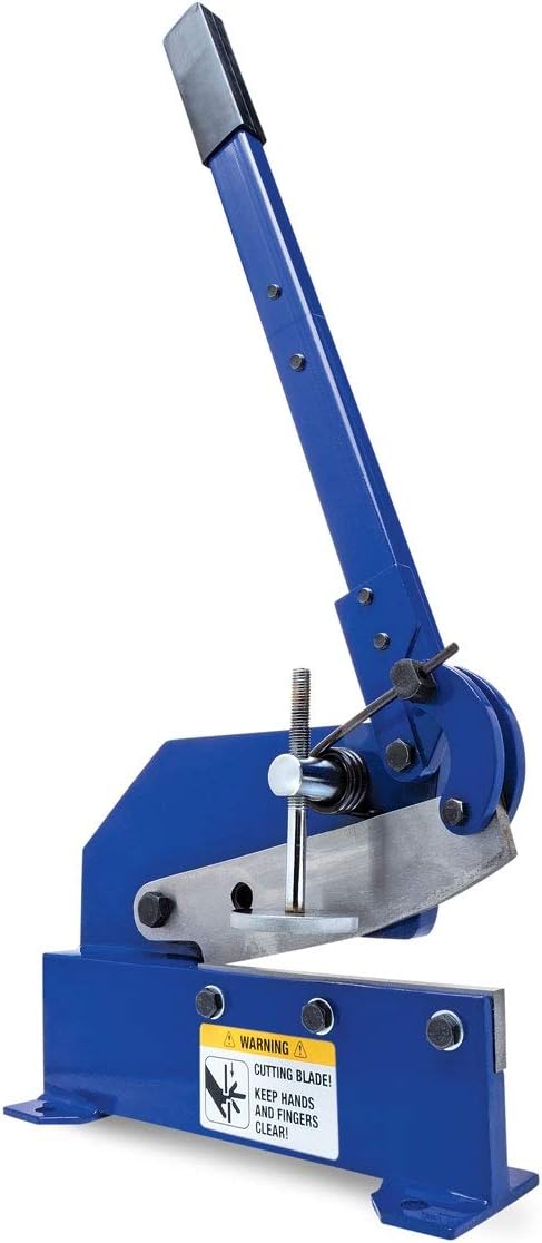 Eastwood 8 in. Bench Shear Throatless Multiple Purpose Bench Top Throatless Sheet Metal Cutter Tool Solid Steel Frame Mounting Type