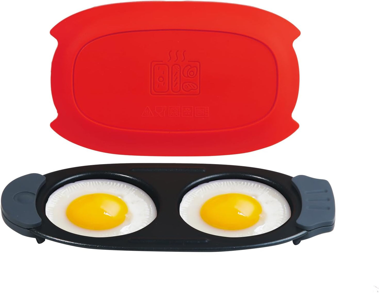MKYSAIL Quick-Heat Microwave Egg Cooker|Poacher|fryer,Multi-use microwave egg maker for Breakfast Sandwiches,Dishwasher-Safe,Save Time,Portable for Home,Travel,Gifts(red)
