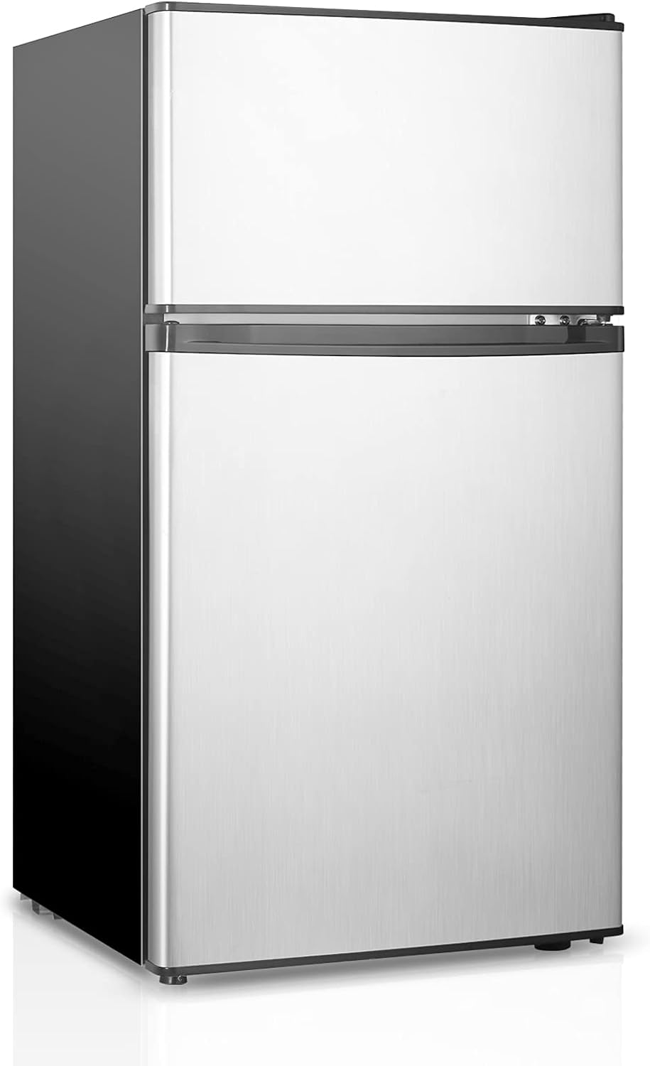 HAILANG Mini Fridge With Freezer,3.2 Cu.Ft Compact Refrigerator,Mini Refrigerator With 2 Doors For Bedroom,Office,Kitchen,Apartment,Dorm(sliver)