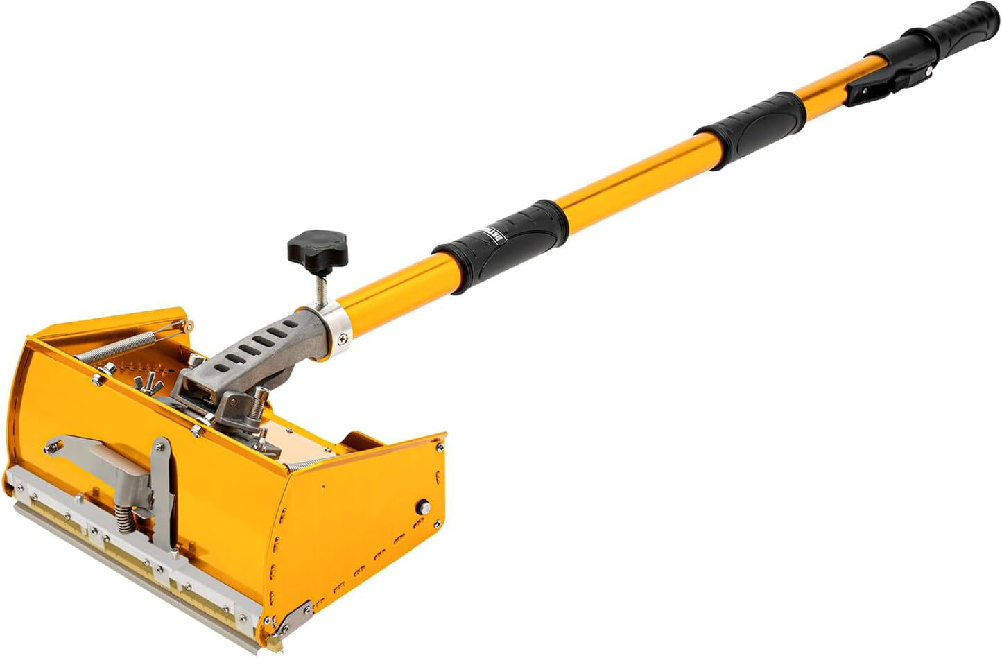 Professional 10" Drywall Flat Finishing Box, Drywall Mud Compound Taping Tool, Quick Clean 2.95-4.92ft Adjustable Rod Length Putty Drywall knife Machine Suitable For Mud Drywall Skimming