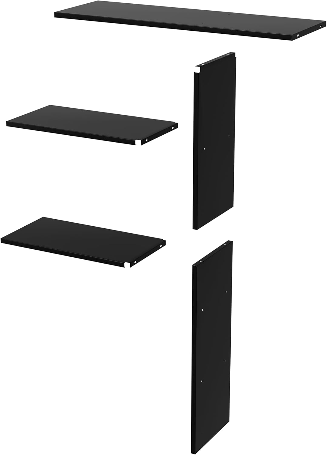 ZZM Metal Storage Sheds Shelf Set only Shelf for Storage Tools W/O Sheds Cabinet (Black)