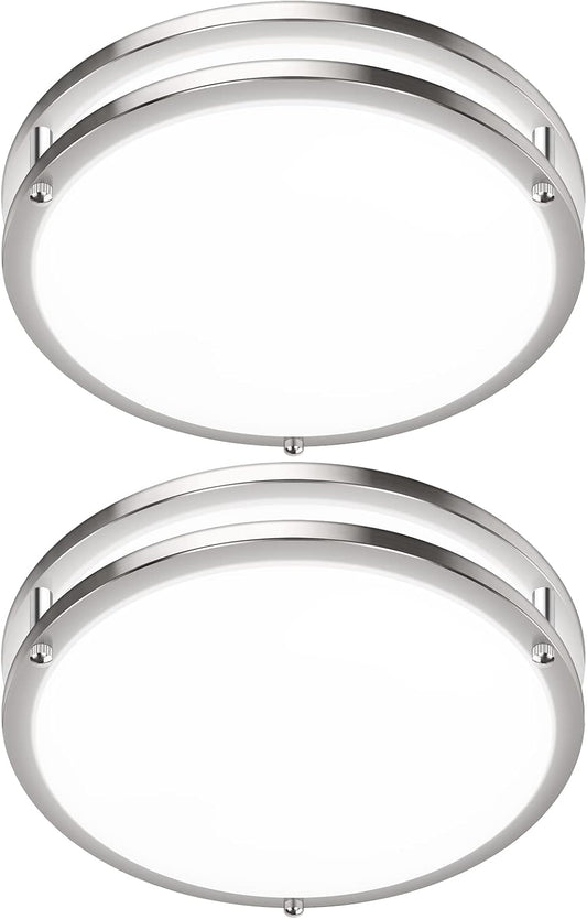 2-Pack 36W LED Ceiling Light Fixture (450W Equiv), 12IN Modern Flush Mount Ceiling Lights, Dimmable Ceiling Lamps Super Bright 3200LM, 3000K\/4000K\/5000K Adjustable for Bedroom Kitchen Bathroom Hallway