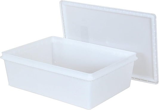 Continental Plastics Fish Tubs\/Food Storage Bins 25lb 11.5" x 15.5" x 5", Pack of 10 Deep Bases with Lids
