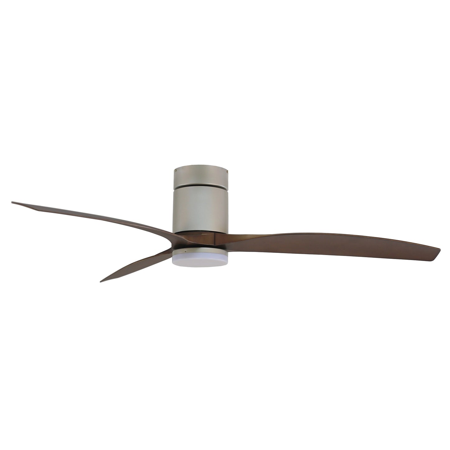 Forno Voce Tripolo 60-in Champagne with Walnut Blades Integrated LED Indoor Downrod or Flush Mount Smart Propeller Ceiling Fan with Light and Remote (3-Blade) CF00260-CPH