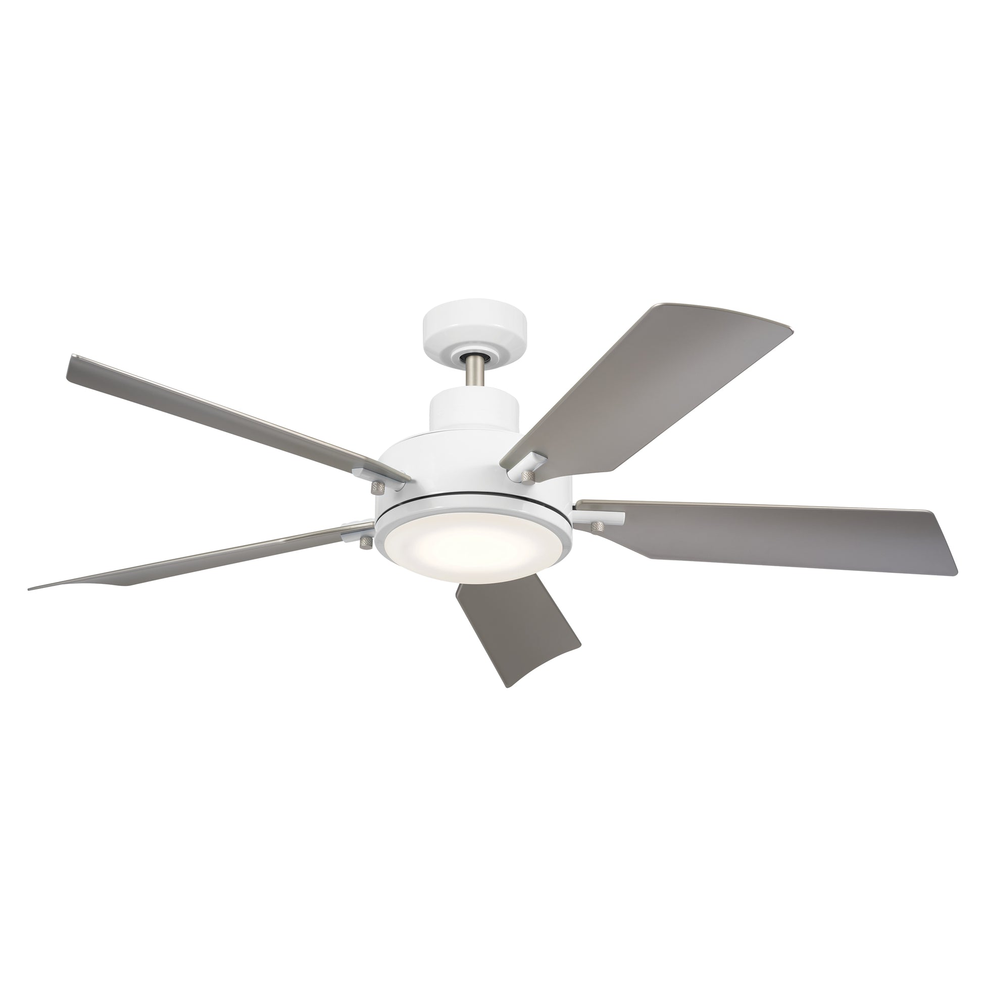 Kichler Guardian 56-in Integrated LED White with Silver Blades Ceiling Fan With Light - Remote Included ( 5 -Blade )