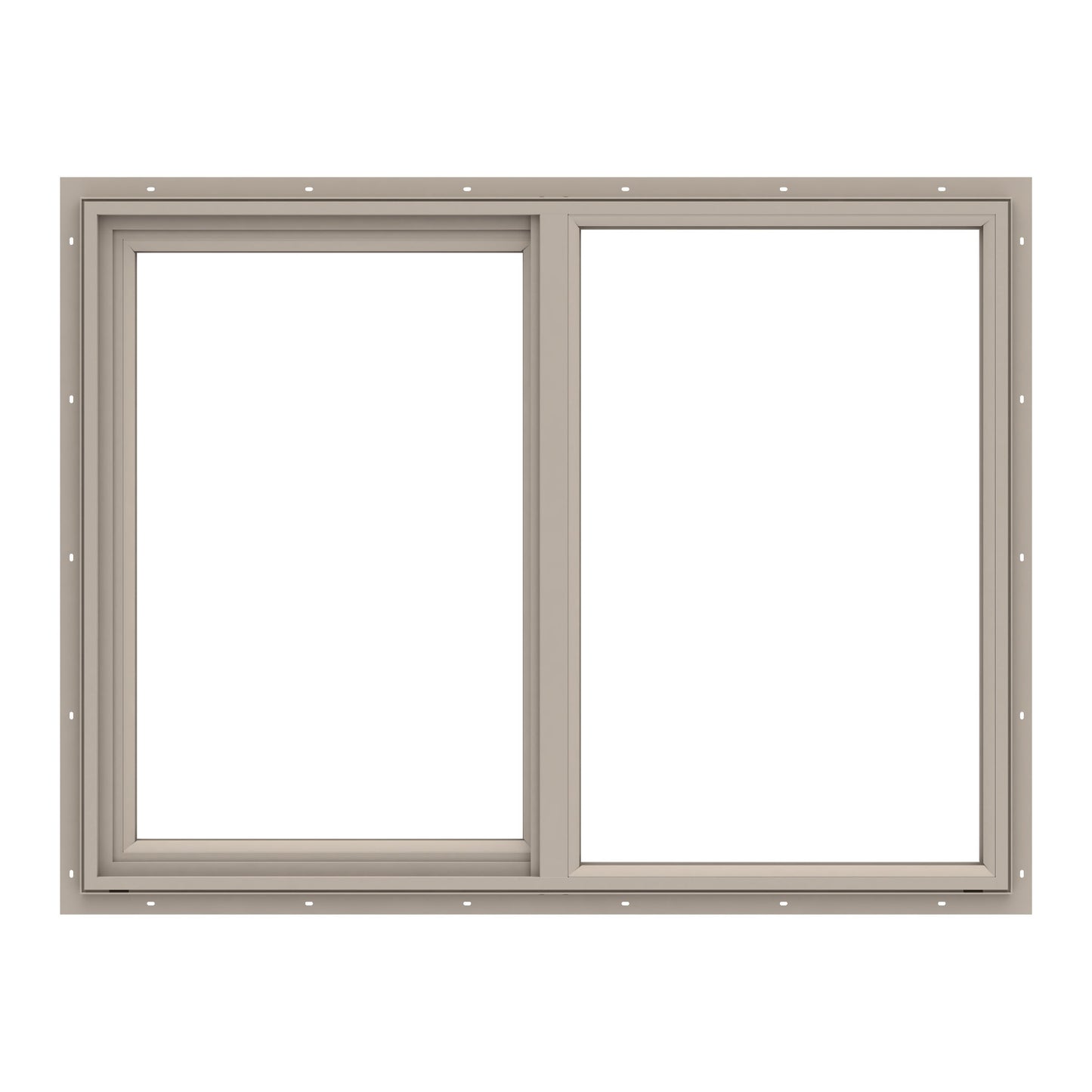 Pella 150 Series Fossil Exterior Fossil Interior Left-Handed Vinyl Sliding Window Annealed Glass (Half Screen Included)