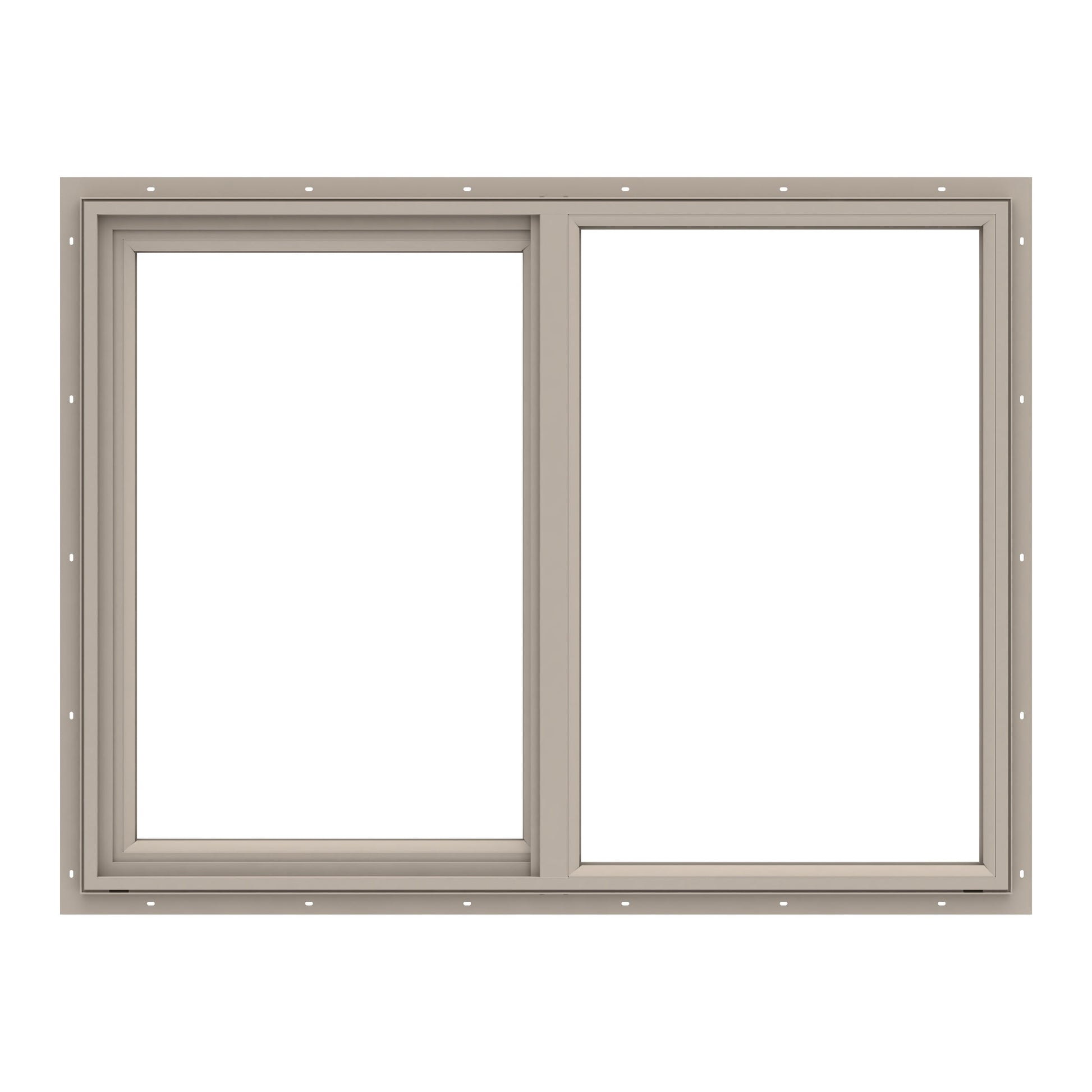 Pella 150 Series Fossil Exterior Fossil Interior Left-Handed Vinyl Sliding Window Annealed Glass (Half Screen Included)