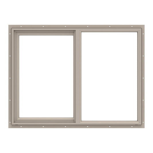 Pella 150 Series Fossil Exterior Fossil Interior Left-Handed Vinyl Sliding Window Annealed Glass (Half Screen Included)