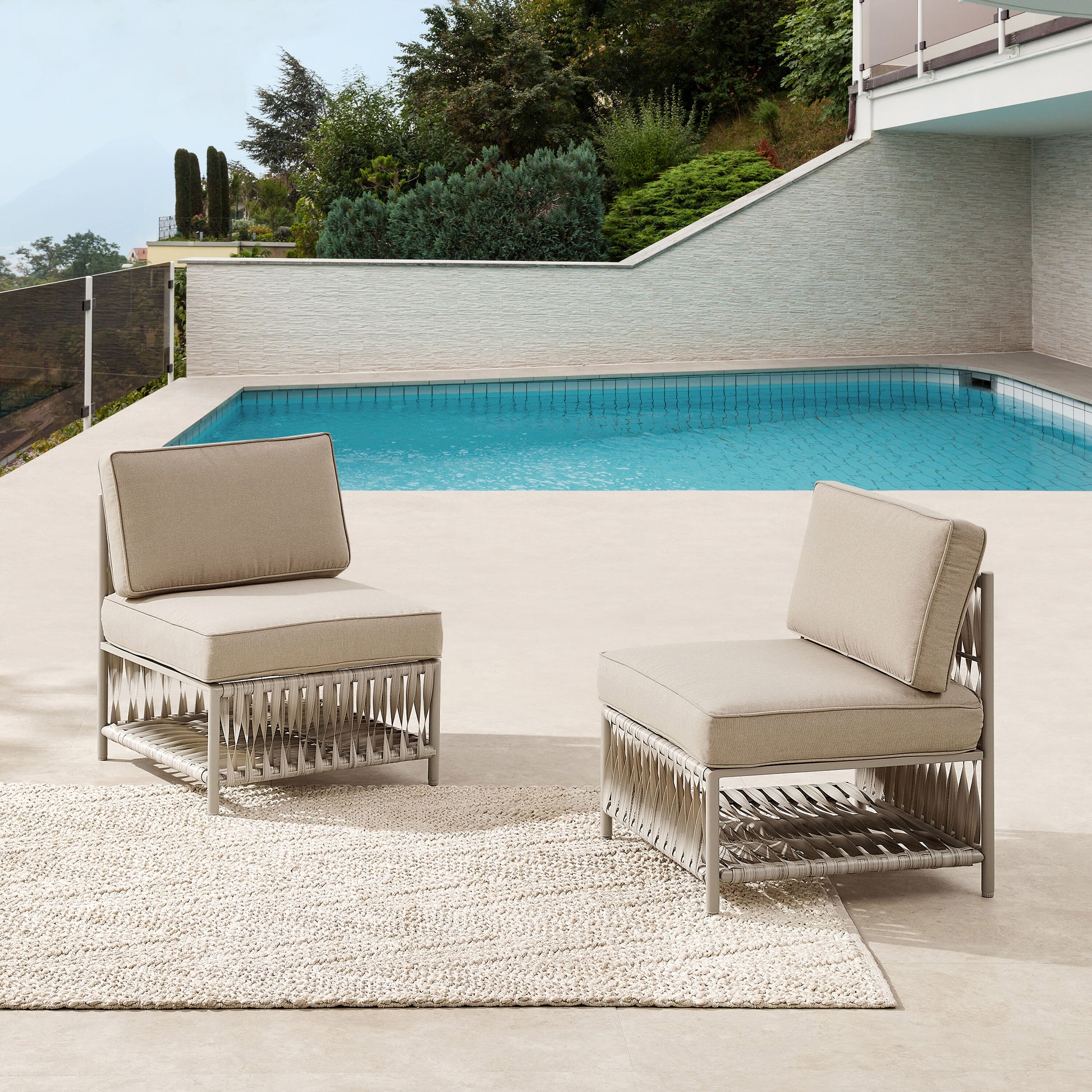 Art Leon Patio Sectional Sofa Set Rattan Outdoor Sectional with Off-white Cushions and Iron Frame