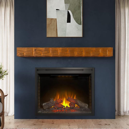 Country Living 60-in W x 5.5-in H x 9-in D Chestnut Pine Hollow Farmhouse Fireplace Mantel BODIE-60-CHES