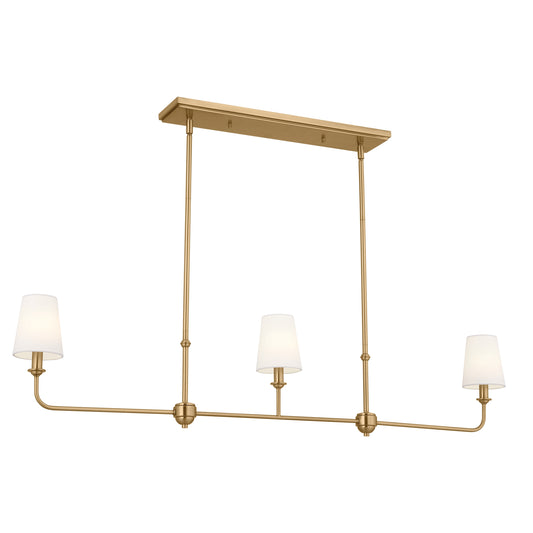 Kichler Pallas 3 -Light Brushed Brass Traditional For Use in Bedrooms, Dining Rooms, Foyers, Kitchens, Living Rooms Chandelier 5269693