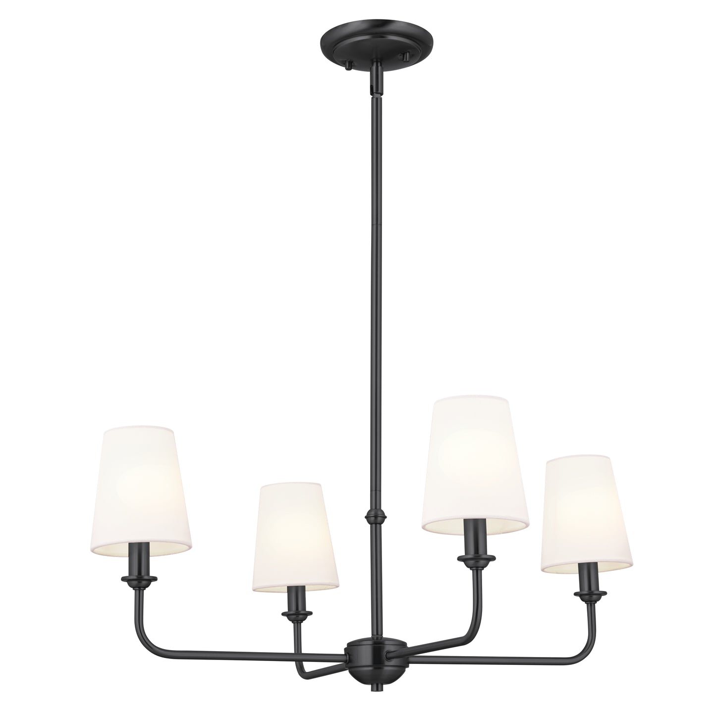 Kichler Pallas 4 -Light Black Traditional For Use in Bedrooms, Dining Rooms, Foyers, Kitchens, Living Rooms Chandelier 5269713
