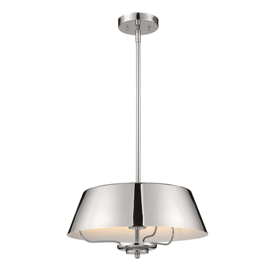 Kichler Luella 3 -Light Polished Nickel Traditional Drum Medium Hanging Convertible pendant/Semi-flush 5269758