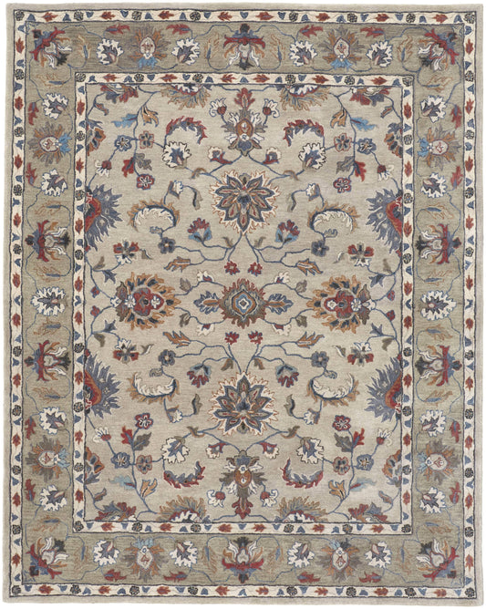 Room Envy 4 x 6 (ft) Tufted Wool Ivory/Taupe/Blue Rectangular Indoor Professionally Clean Only Pet Friendly Area rug