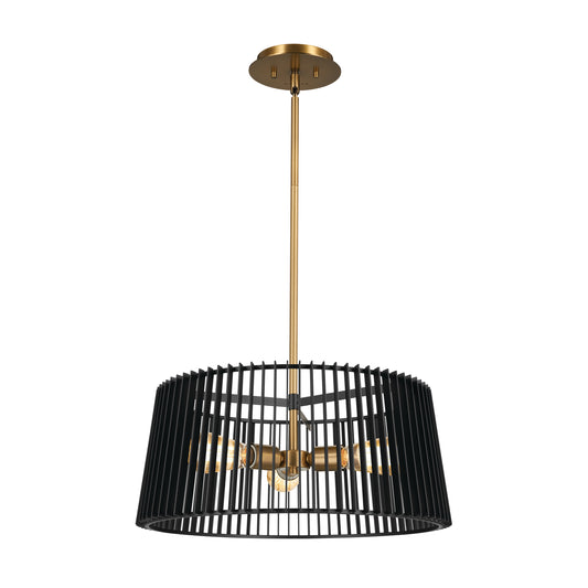 Kichler Linara 3 -Light Black Mid-century Drum Medium Hanging Convertible pendant/Semi-flush 5271923