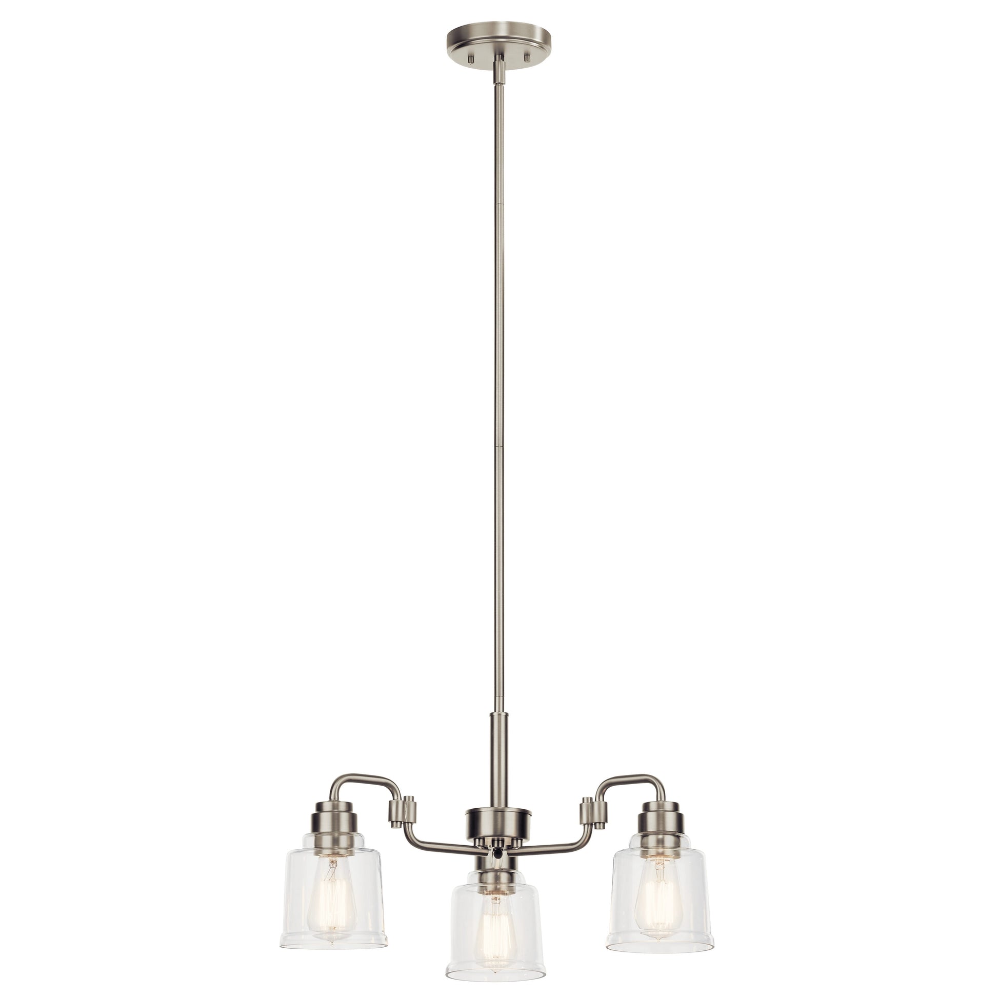 Kichler Aivian 3 -Light Brushed Nickel Vintage For Use in Bedrooms, Dining Rooms, Foyers, Kitchens, Living Rooms Chandelier 5271907