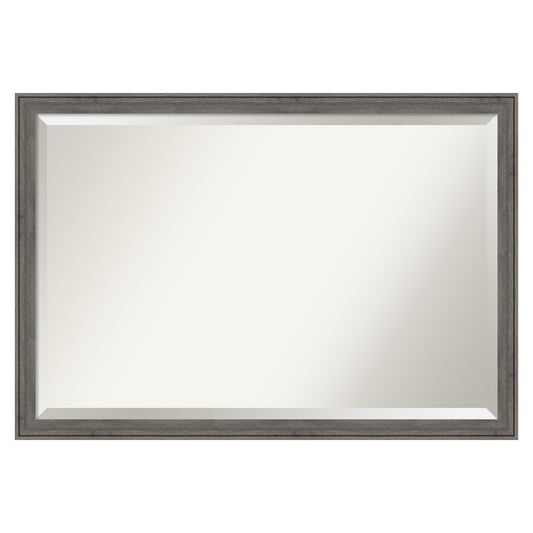 Amanti Art Regis Barnwood Grey Narrow Frame 38.5-in W x 26.75-in H Rectangle Regis Barnwood Grey Narrow Framed Wall Mirror