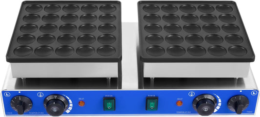 1700W Mini Dutch Pancake Baker Maker 50PCS Commercial Electric Nonstick Waffle Maker Machine with 50-300°C Temperature Adjustment 60Hz Cupcake Maker Machine Suitable for Home or Restaurant