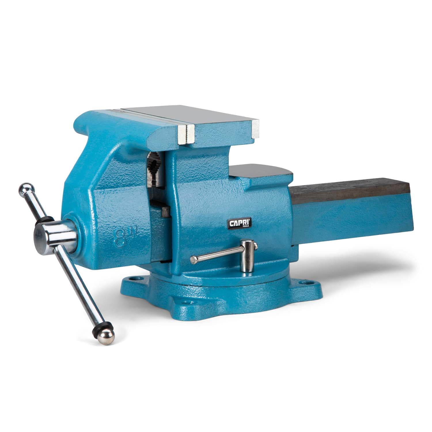 Capri Tools Heavy-Duty Reversible Bench Vise, 8-in Jaw Width, 12.2-in Jaw Opening, 4.7-in Throat Depth, 10,000-lb Clamping Force CP10550-8