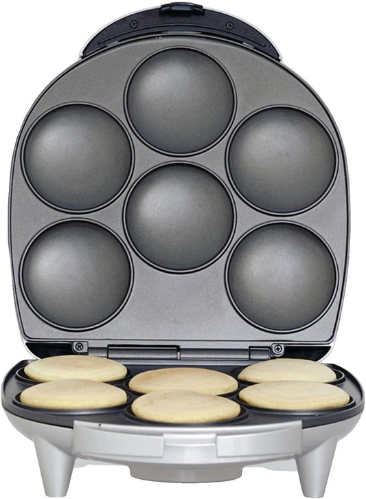 Brentwood AR-136 6 Piece Non-Stick Arepa Maker Silver, 1"