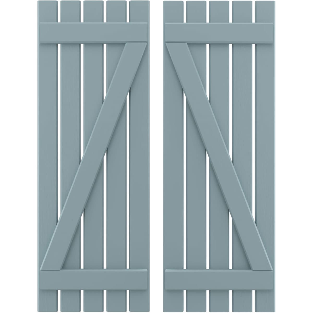 Ekena Millwork 19.5-in W x 78-in H Peaceful Blue Board and batten Wood Exterior Shutters ( 2 -Pack )
