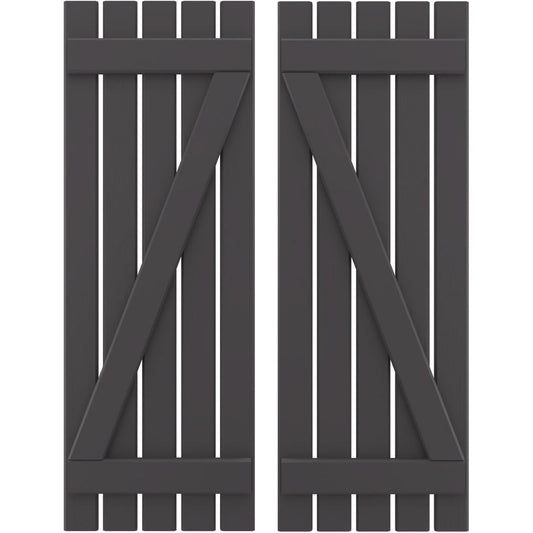 Ekena Millwork 19.5-in W x 78-in H Shadow Mountain Board and batten Wood Exterior Shutters ( 2 -Pack )