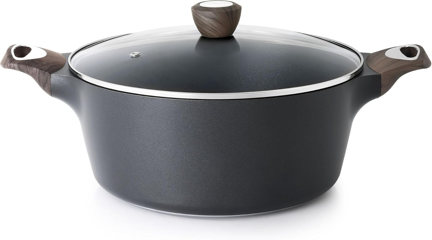 SENSARTE Nonstick Stock Pot with Lid, 2.6\/4.5\/6.6 QT Soup Pot Casserole Pot, Healthy Pasta Pot, Large Deep Cooking Pot, Big Sauce Pot Stew Pot, Induction Compatible, PFOA PFOS APEO Free, Black