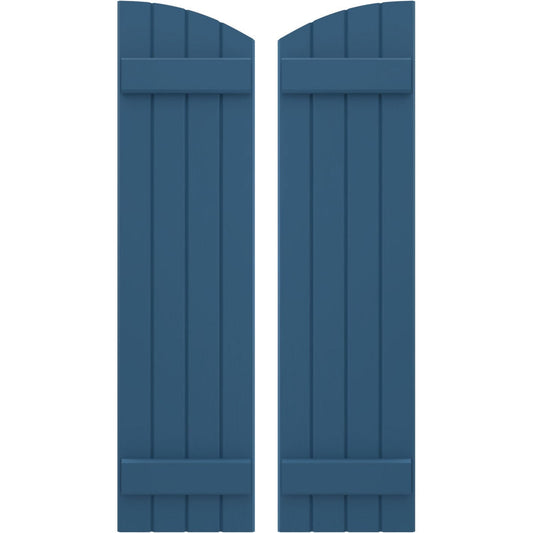 Ekena Millwork 14-in W x 77-in H Sojourn Blue Paintable/Stainable Board and batten Framed Wood Exterior Shutters ( 2 -Pack )