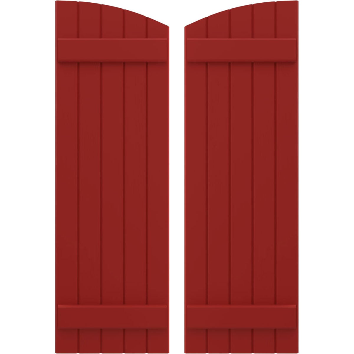 Ekena Millwork 17.5-in W x 80-in H Fire Red Paintable/Stainable Board and batten Spaced with z-bar Wood Exterior Shutters ( 2 -Pack )