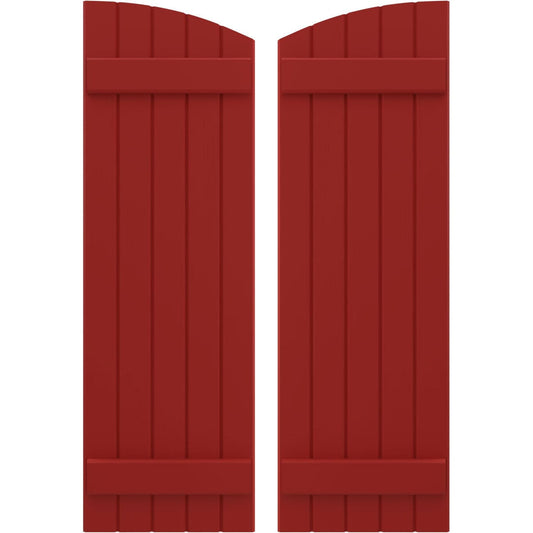 Ekena Millwork 17.5-in W x 80-in H Fire Red Paintable/Stainable Board and batten Spaced with z-bar Wood Exterior Shutters ( 2 -Pack )