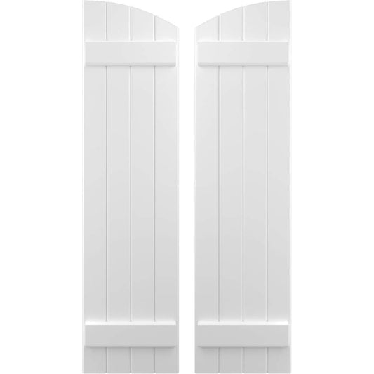 Ekena Millwork 14-in W x 45-in H White Paintable/Stainable Board and batten Wood Exterior Shutters ( 2 -Pack )