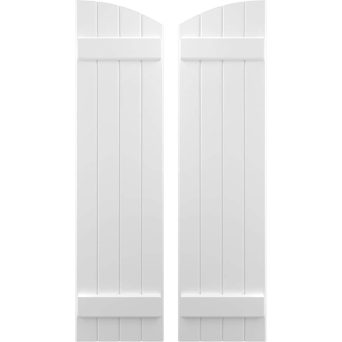 Ekena Millwork 14-in W x 84-in H White Paintable/Stainable Board and batten Spaced Wood Exterior Shutters ( 2 -Pack )