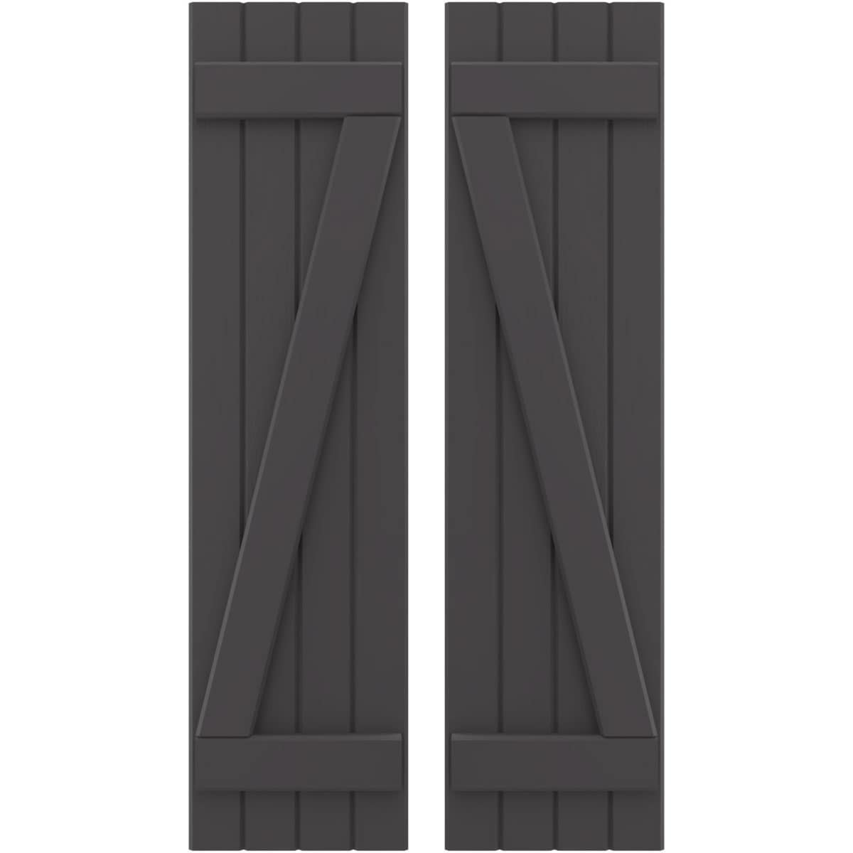 Ekena Millwork 14-in W x 84-in H Shadow Mountain Paintable/Stainable Board and batten Spaced Wood Exterior Shutters ( 2 -Pack )