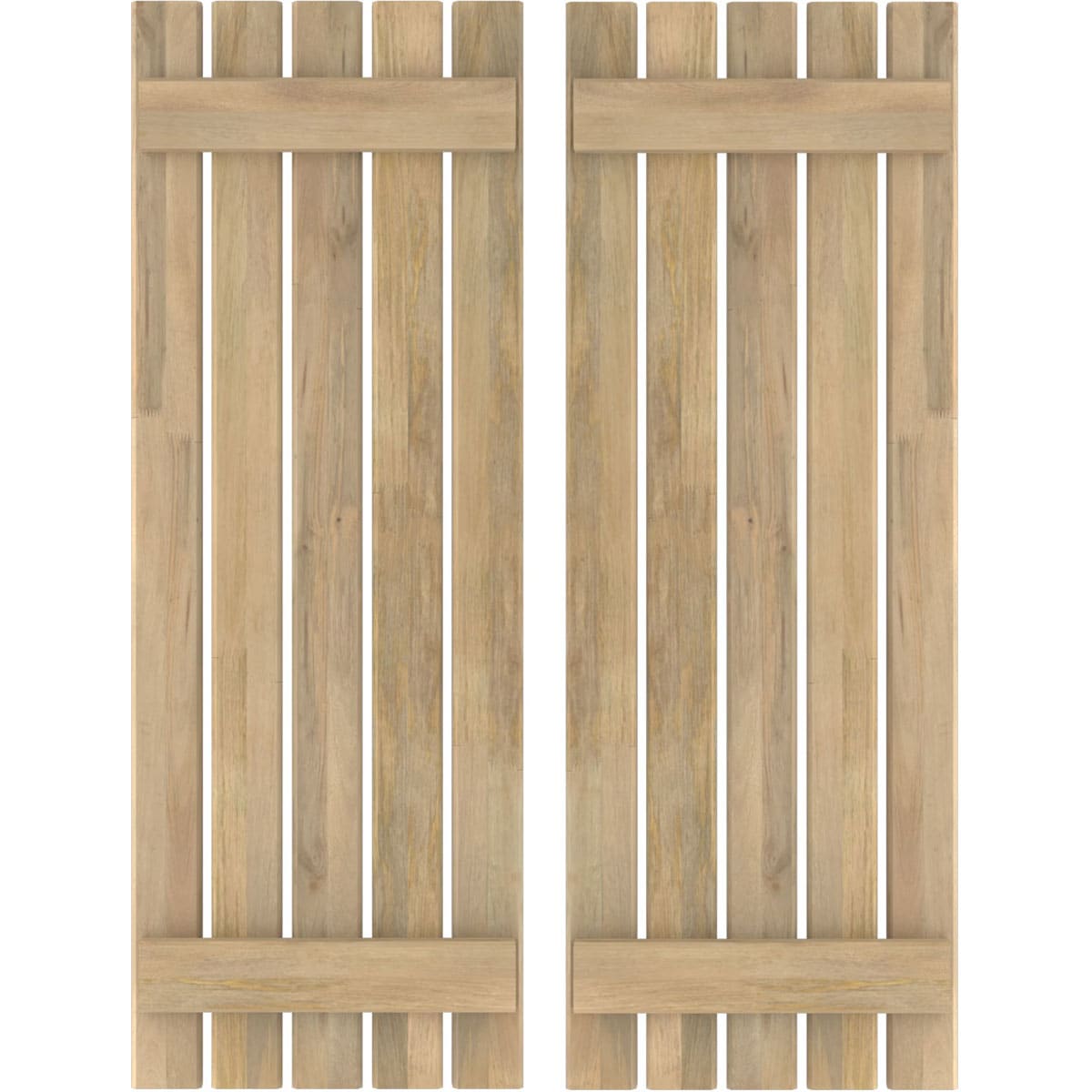 Ekena Millwork 19.5-in W x 68-in H Unfinished Paintable/Stainable Board and batten Wood Exterior Shutters ( 2 -Pack )