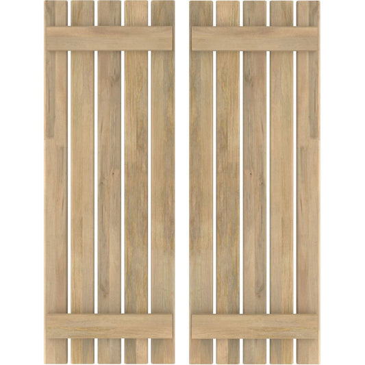 Ekena Millwork 19.5-in W x 70-in H Unfinished Paintable/Stainable Board and batten Framed Wood Exterior Shutters ( 2 -Pack )