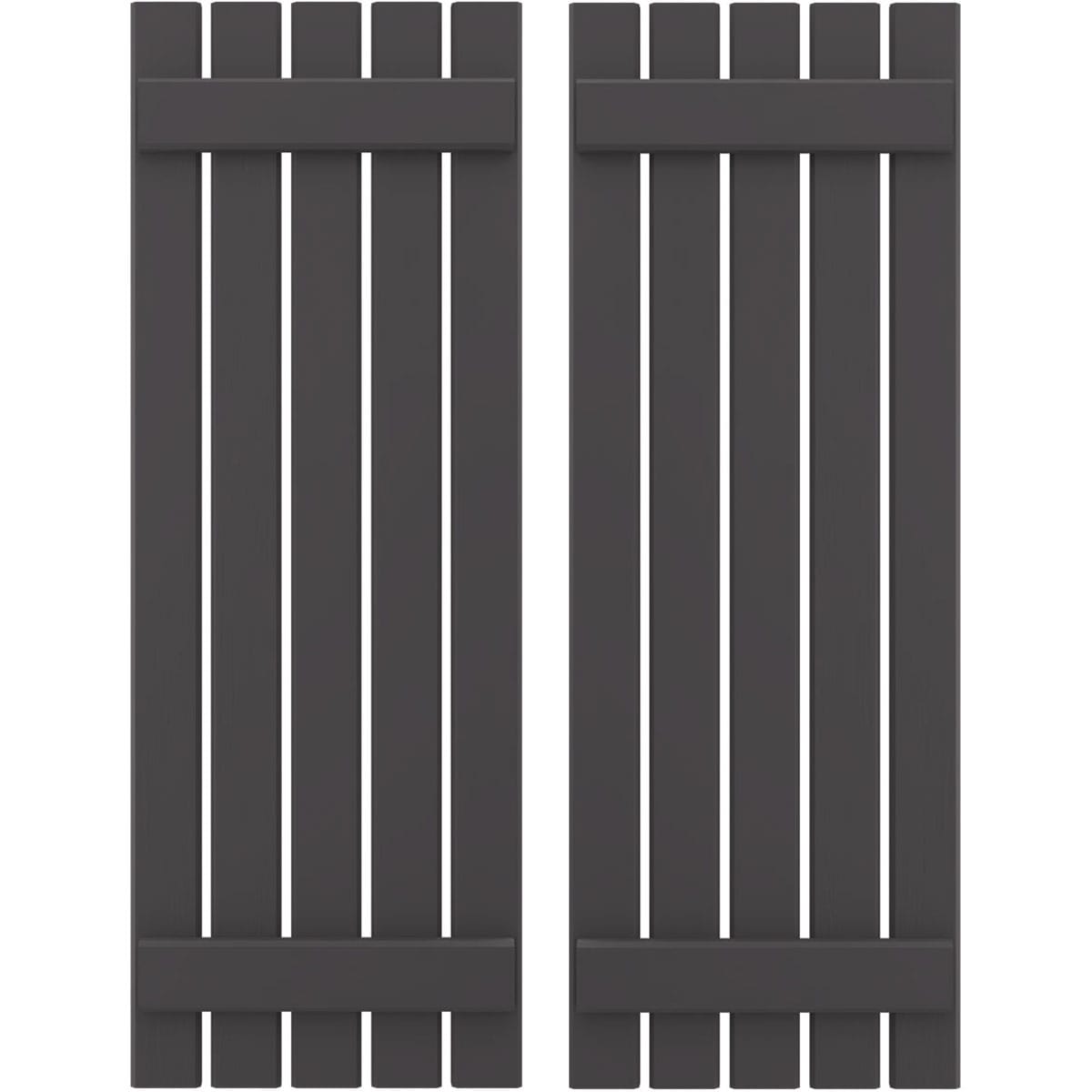 Ekena Millwork 19.5-in W x 66-in H Shadow Mountain Board and batten Spaced Wood Exterior Shutters ( 2 -Pack )