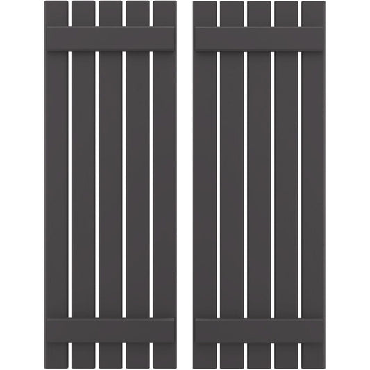 Ekena Millwork 19.5-in W x 66-in H Shadow Mountain Board and batten Spaced Wood Exterior Shutters ( 2 -Pack )