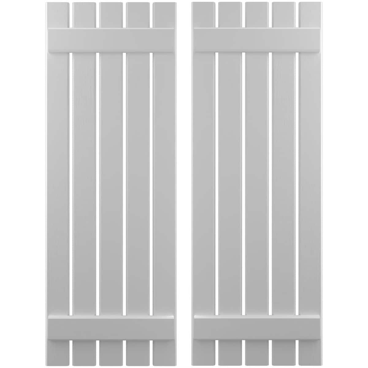 Ekena Millwork 19.5-in W x 66-in H Primed Paintable/Stainable Board and batten Wood Exterior Shutters ( 2 -Pack )