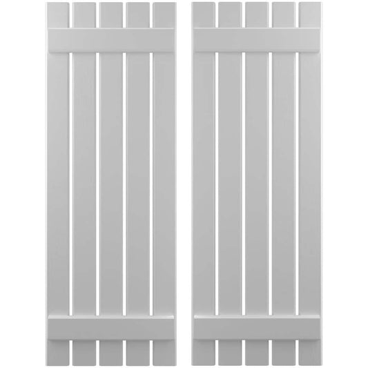 Ekena Millwork 19.5-in W x 66-in H Primed Paintable/Stainable Board and batten Wood Exterior Shutters ( 2 -Pack )