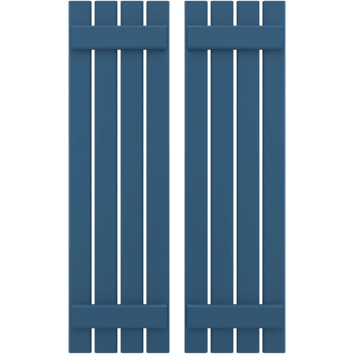 Ekena Millwork 15.5-in W x 81-in H Sojourn Blue Board and batten Wood Exterior Shutters ( 2 -Pack )