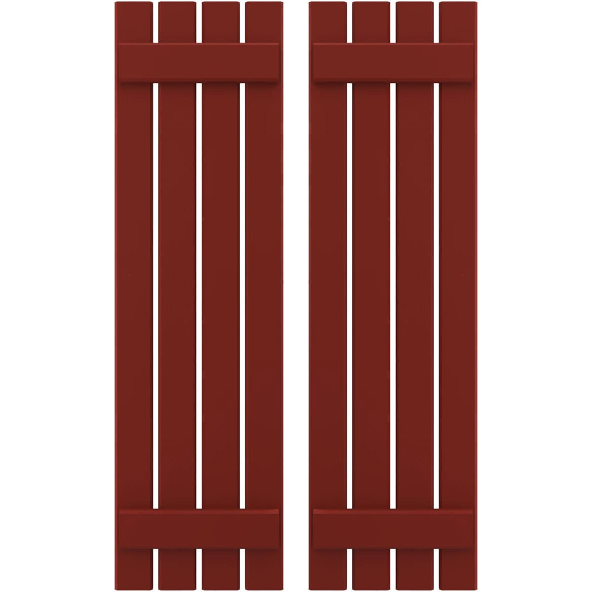 Ekena Millwork 15.5-in W x 61-in H Pepper Red Board and batten Z-bar Wood Exterior Shutters ( 2 -Pack )