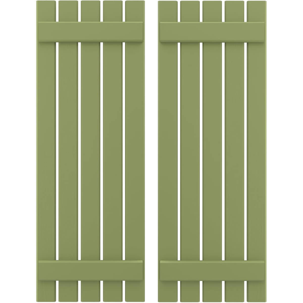 Ekena Millwork 19.5-in W x 63-in H Moss Green Board and batten Z-bar Wood Exterior Shutters ( 2 -Pack )