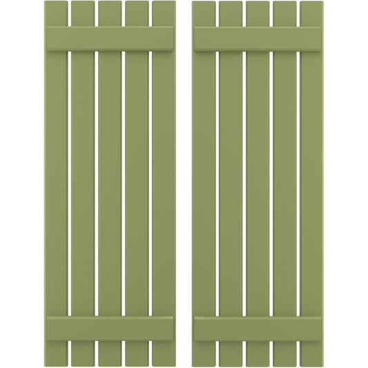Ekena Millwork 19.5-in W x 70-in H Moss Green Board and batten Wood Exterior Shutters ( 2 -Pack )
