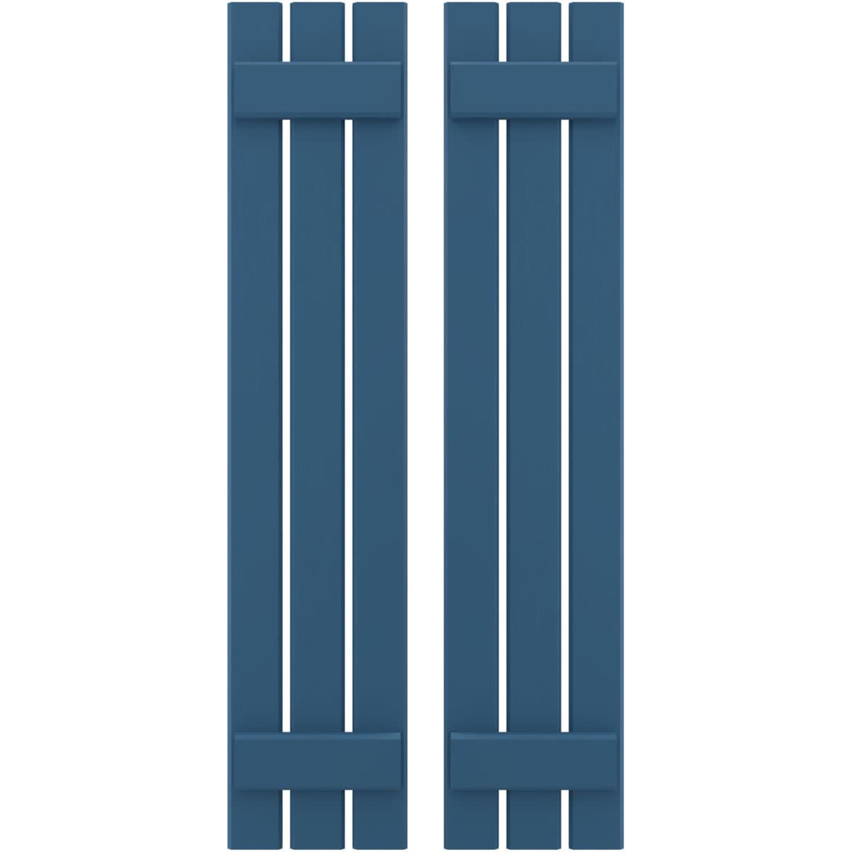 Ekena Millwork 11.5-in W x 80-in H Sojourn Blue Board and batten Framed Wood Exterior Shutters ( 2 -Pack )