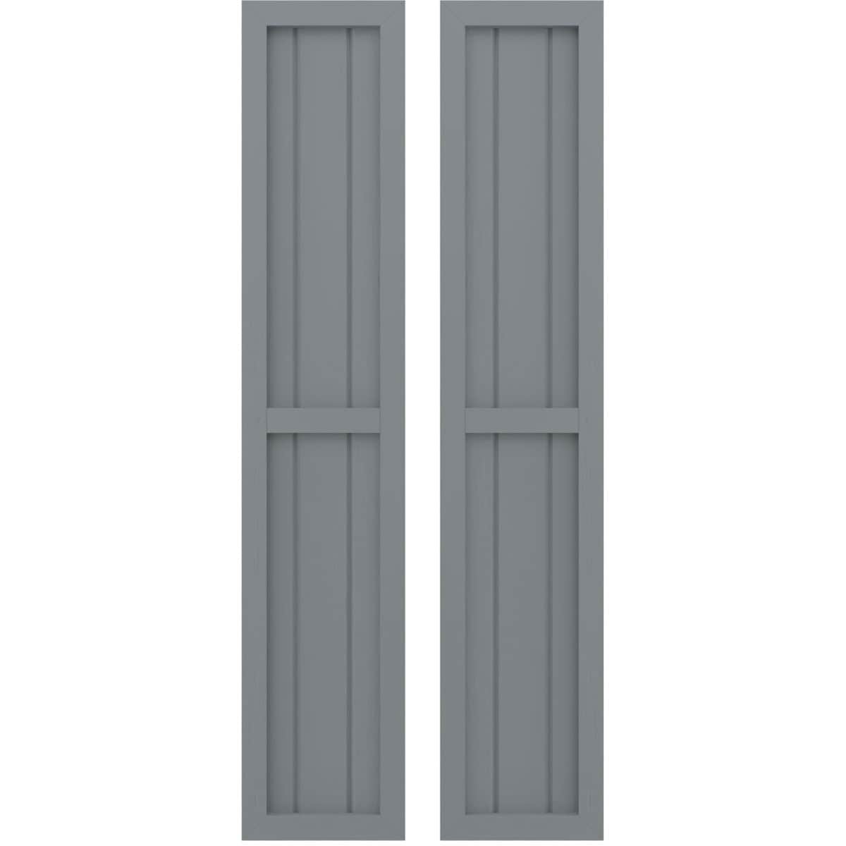 Ekena Millwork 10.5-in W x 60-in H Ocean Swell Paintable/Stainable Board and batten Wood Exterior Shutters ( 2 -Pack )