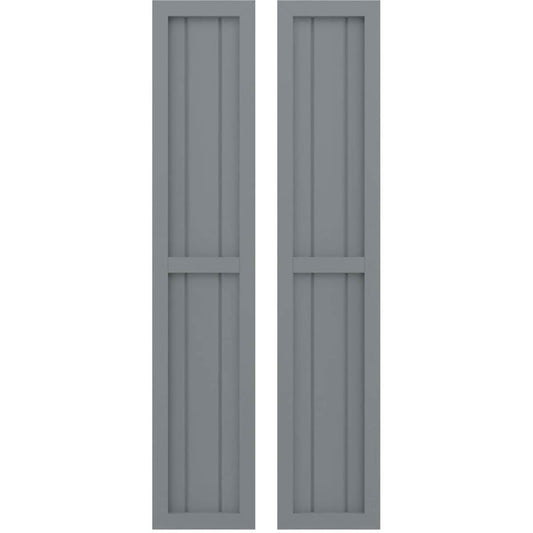 Ekena Millwork 10.5-in W x 60-in H Ocean Swell Paintable/Stainable Board and batten Wood Exterior Shutters ( 2 -Pack )