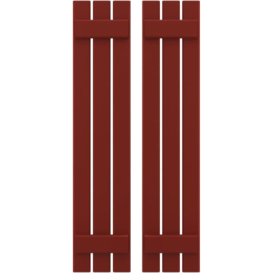 Ekena Millwork 11.5-in W x 73-in H Pepper Red Board and batten Spaced Wood Exterior Shutters ( 2 -Pack )
