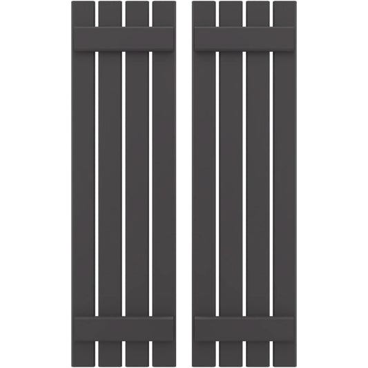 Ekena Millwork 15.5-in W x 50-in H Shadow Mountain Board and batten Z-bar Wood Exterior Shutters ( 2 -Pack )