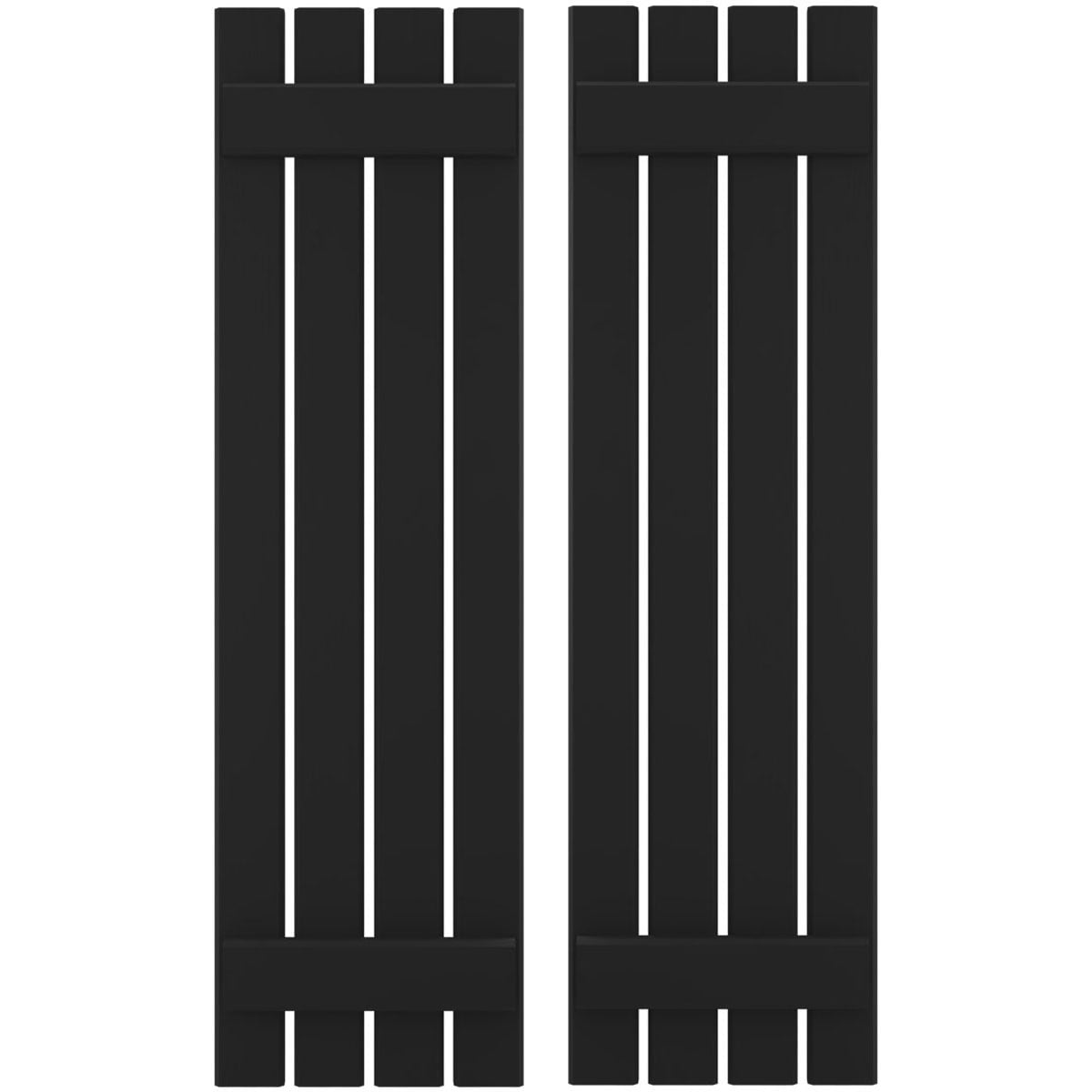 Ekena Millwork 15.5-in W x 45-in H Black Board and batten Spaced with z-bar Wood Exterior Shutters ( 2 -Pack )